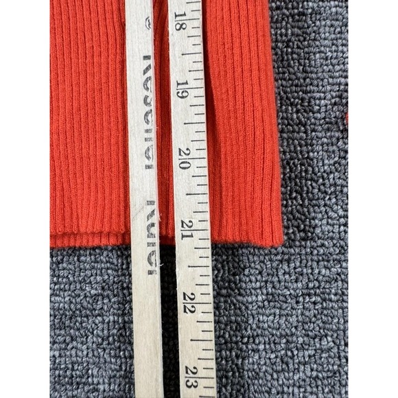 AllSaints Sweater Womens XS Orange Bardi Rib Square Neck Long Sleeve Top - Picture 8 of 9